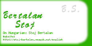 bertalan stoj business card